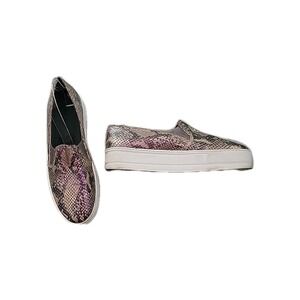 MARC AUREL Platform Slip‎ On Sneakers Iridescent Snake Print Casual Shoes 10